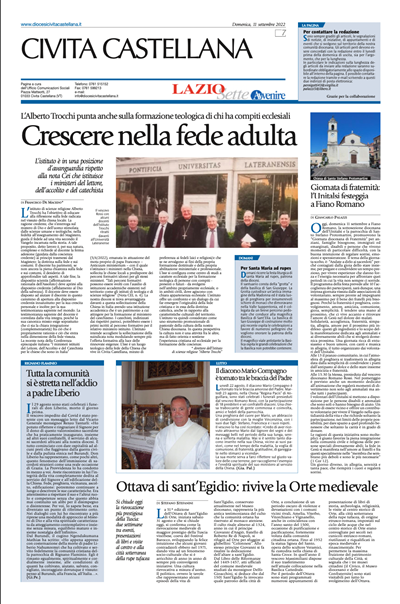 Avvenire - pagina diocesana del 11/09/2022
